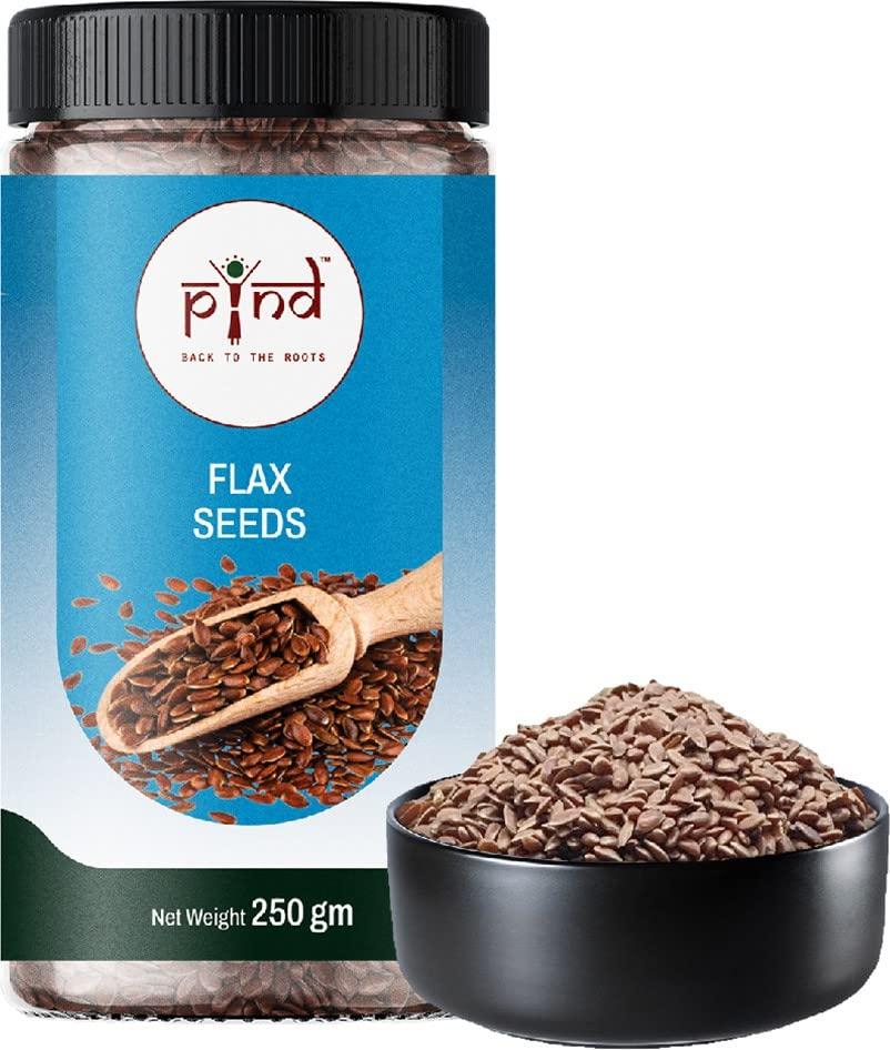 pind BACK TO THE ROOTS pind Flax Seeds, Omega 3 Fatty Acid Rich, Healthy Super Seed (250 g) Mixed Seeds (250 g)