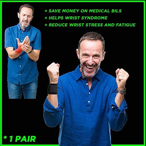 Luxify HYPing Wrist Support for Men & Women Gym Workout Band Hand Strap for Pain Relief Premium Supporter Exercise, Brace, Arthritis, Sports, Fitness Adjustable Belt Combo,1 Pair