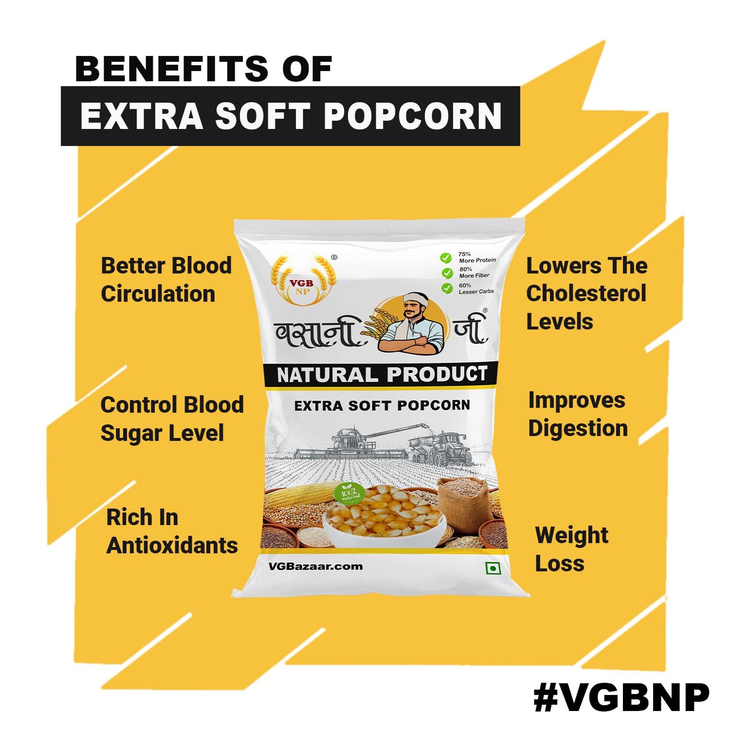 VGBNP VGBNP Popcorn Seeds & 100% Popping Kernels - Popcorn kernels soft, Popcorn Maize, Corn Kernels, Pop-Corn makka (Makai)- 5kg