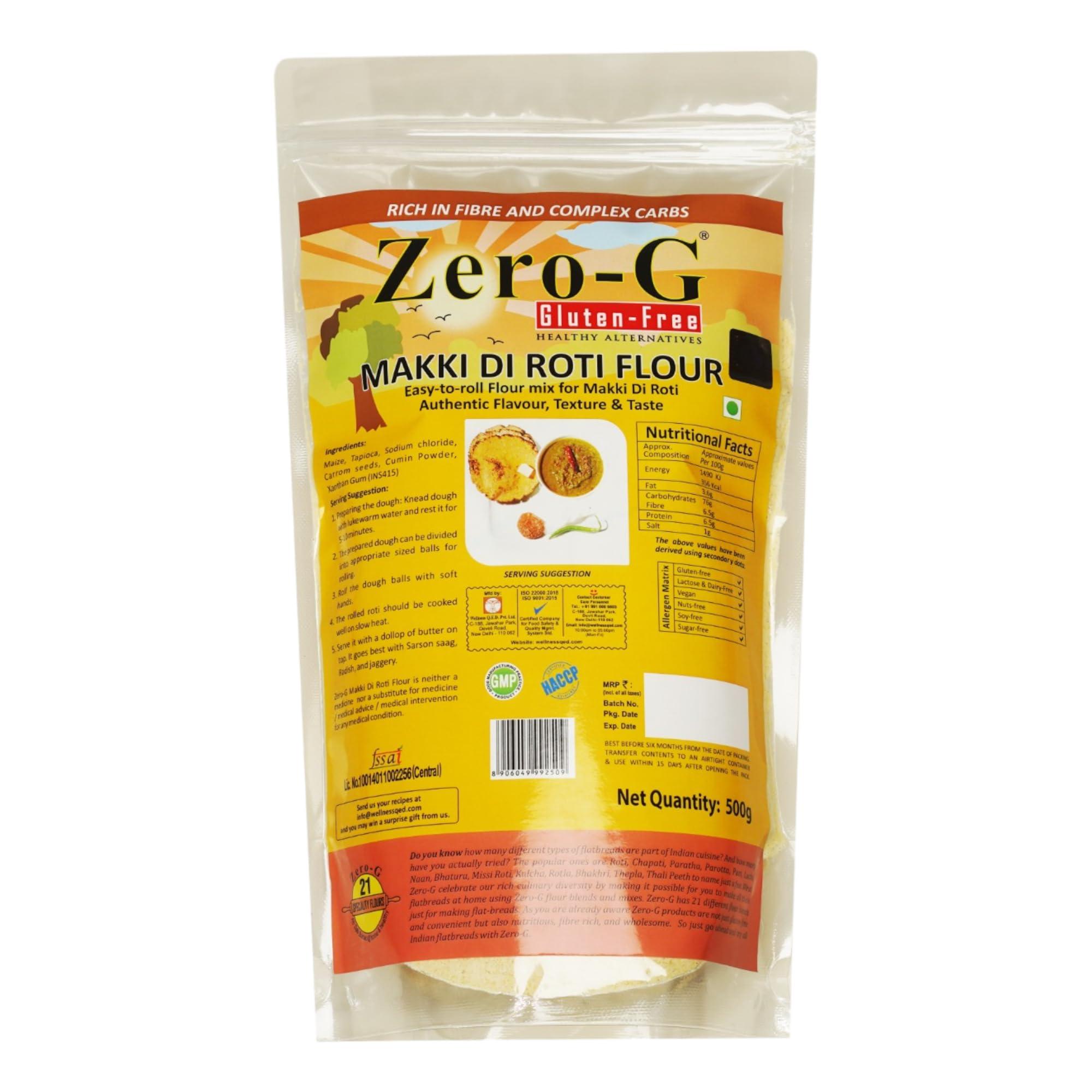 ZERO - G ZERO - G Gluten Free Lite Flour (1.25 Kg) + Zero-G Makki Roti Flour (500G) - Sorghum (Jowar) Atta For Perfect Rotis, Gluten-Free Makki Roti Flour Blend|All Purpose Gluten-Free Flour|High Dietary Fiber