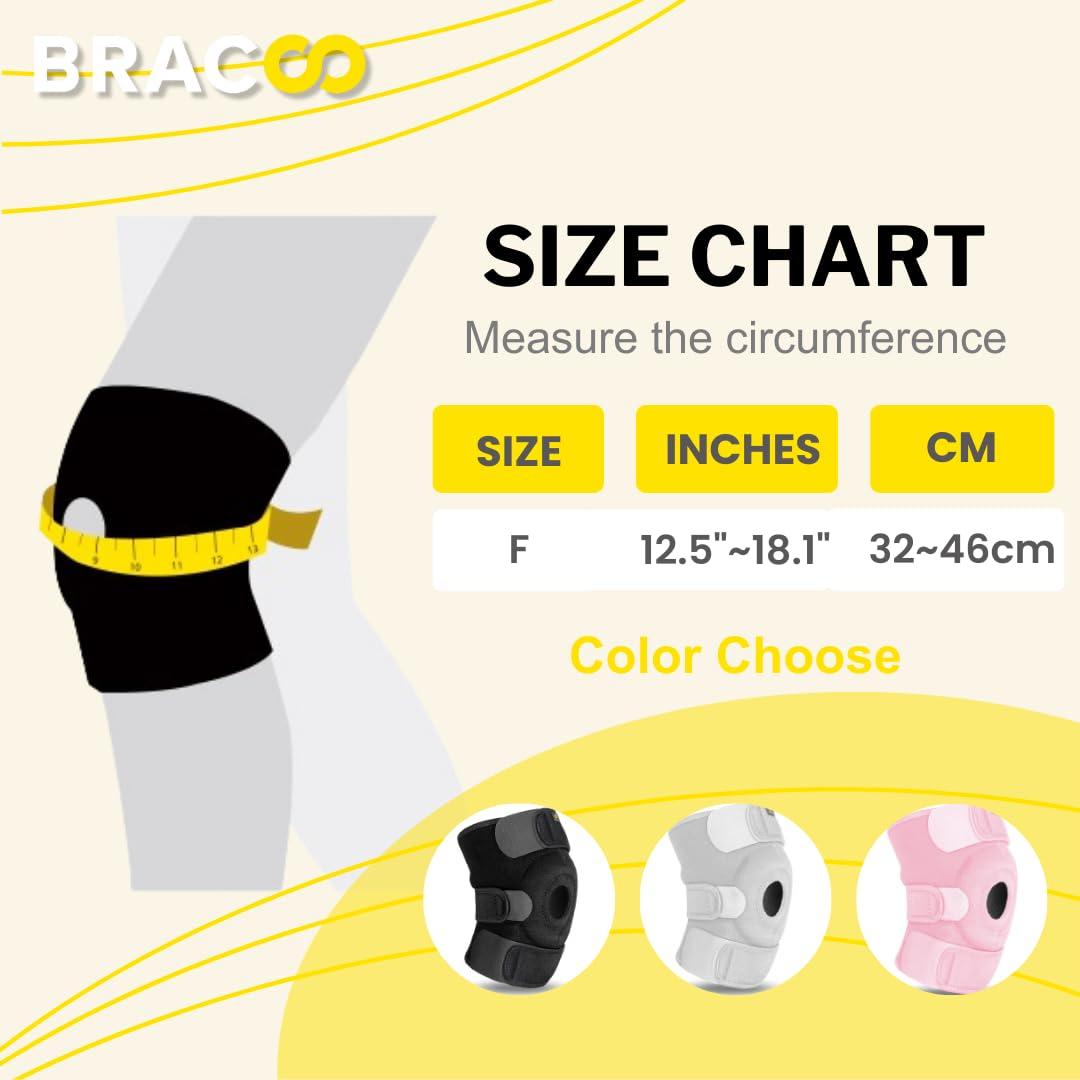 Bracoo Bracoo Breathable Neoprene Knee Support, One Size, Black,Manufactured by: Yasco