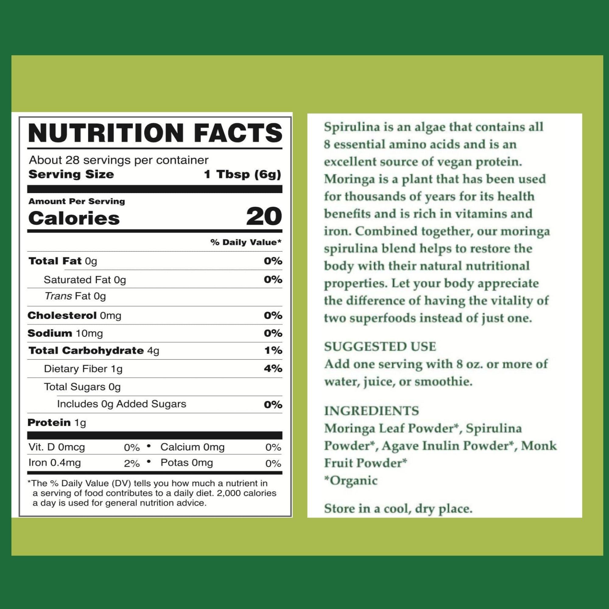 Chrie Sweet Heart Cherie Sweet Heart Organic Moringa and Spirulina Blend (6 Ounces)