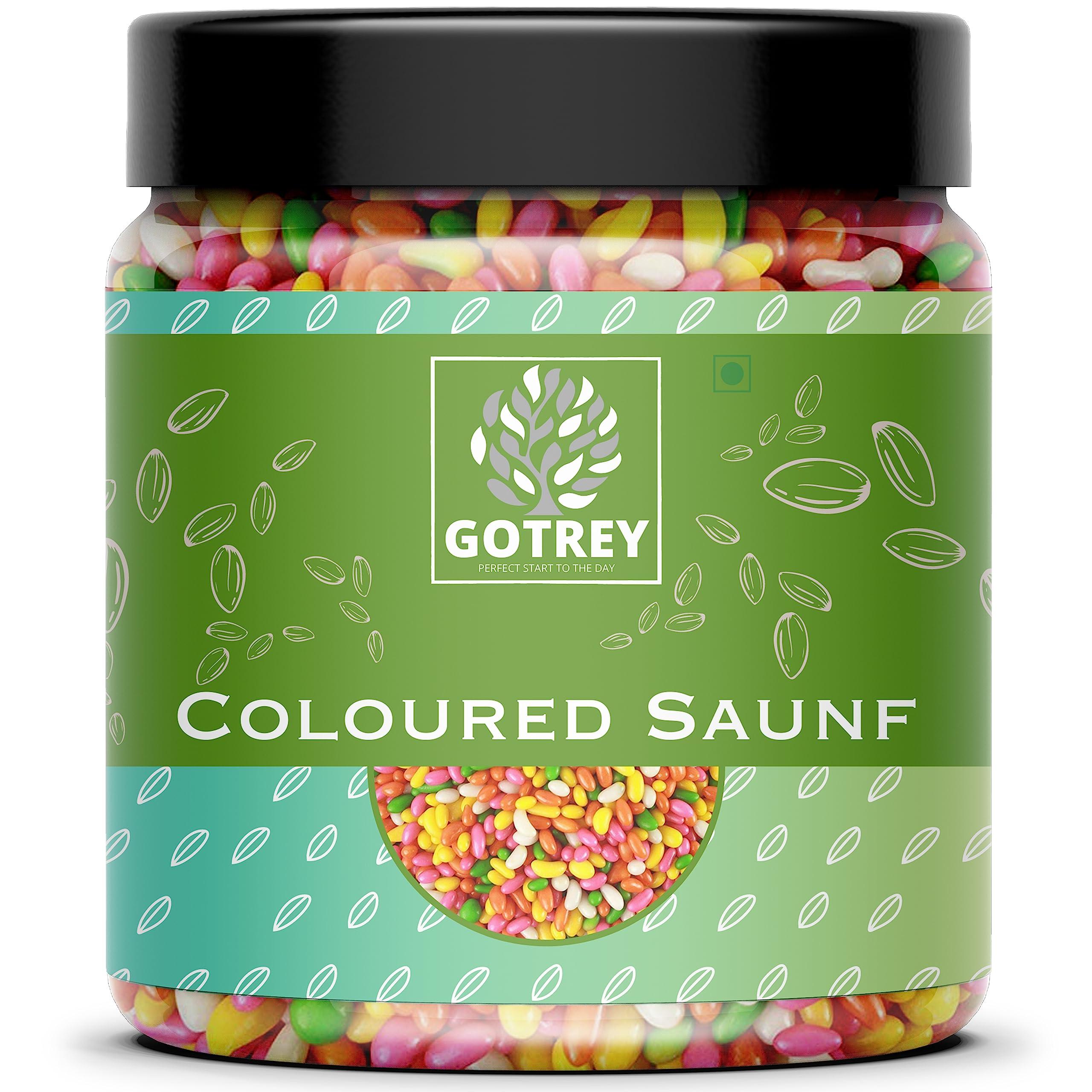 GOTREY GOTERY Traditional Mutli Colorful Saunf Mukhwas Sugar Coated Sweet Fennel Seeds Mouth Freshener Family Pack 200 Gm