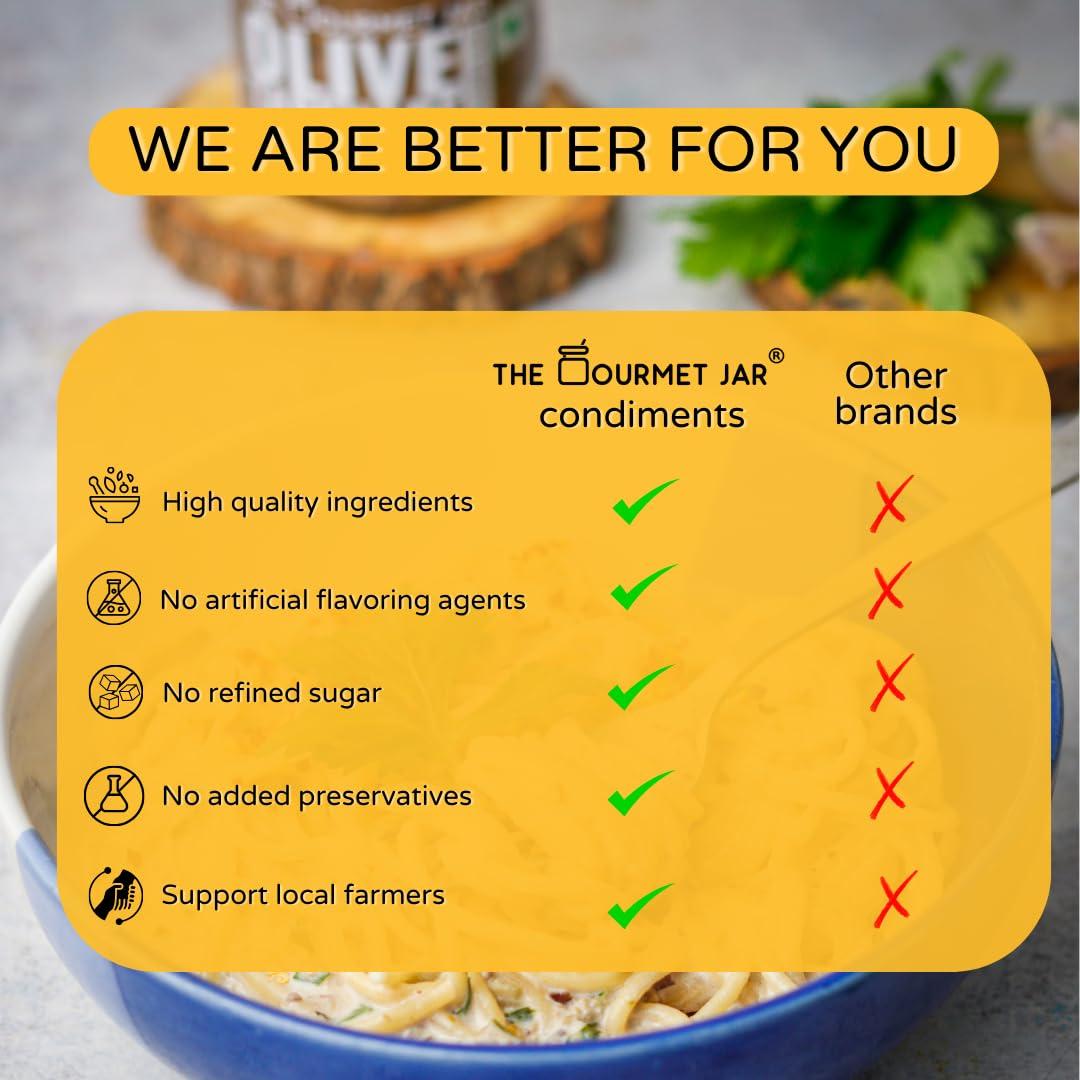 The Gourmet Jar The Gourmet Jar Olive Tapenade for Sandwich and Pasta - Nutty Dip with Kalamata Olives - Gluten Free - Nut Free Spreads - 180 Gm, Pack of 1