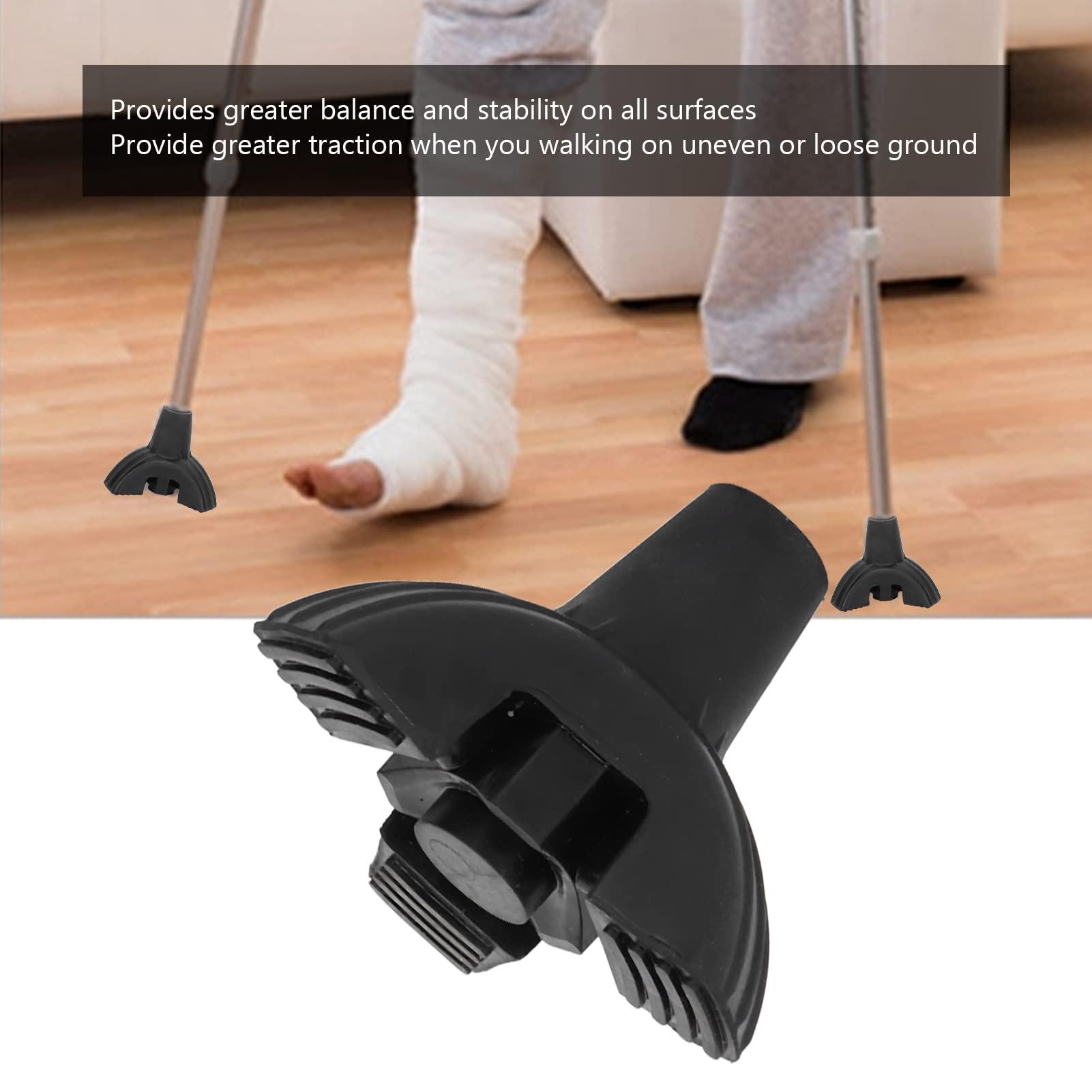 Dioche Walking Canes Tripod Pads, Soft Silicone Prevent Slipping Fall Walking Sticks Foot Pad 22mm for Most Walking Stick
