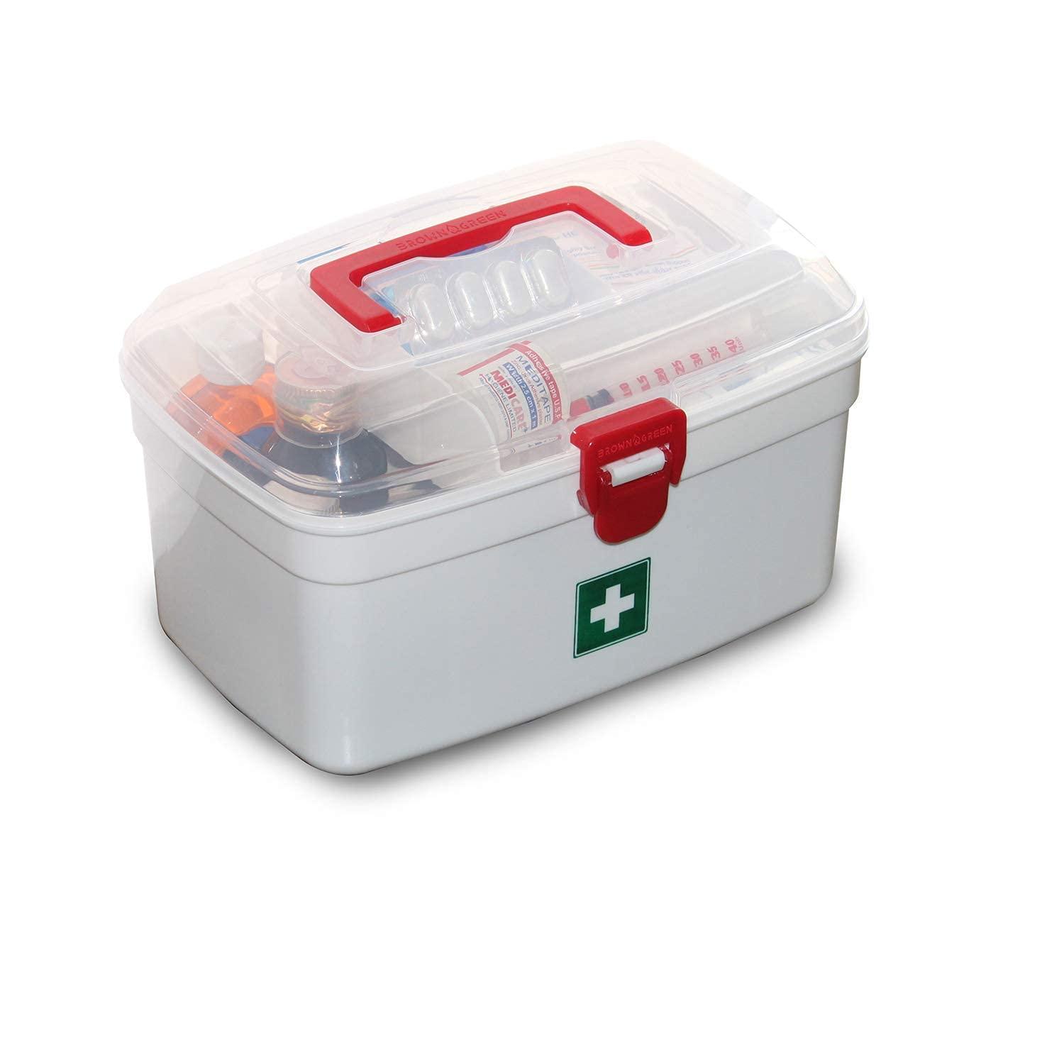 JOEN HAYDEN JOEN HAYDEN Emergency First Aid Kit Box, Medicine Box, Multi Purpose Storage Box with Handle, Medicine, Scisso,r Doctor Tap, Equipment Box For School, Office, Doctor, Medical, Hospital, Home.
