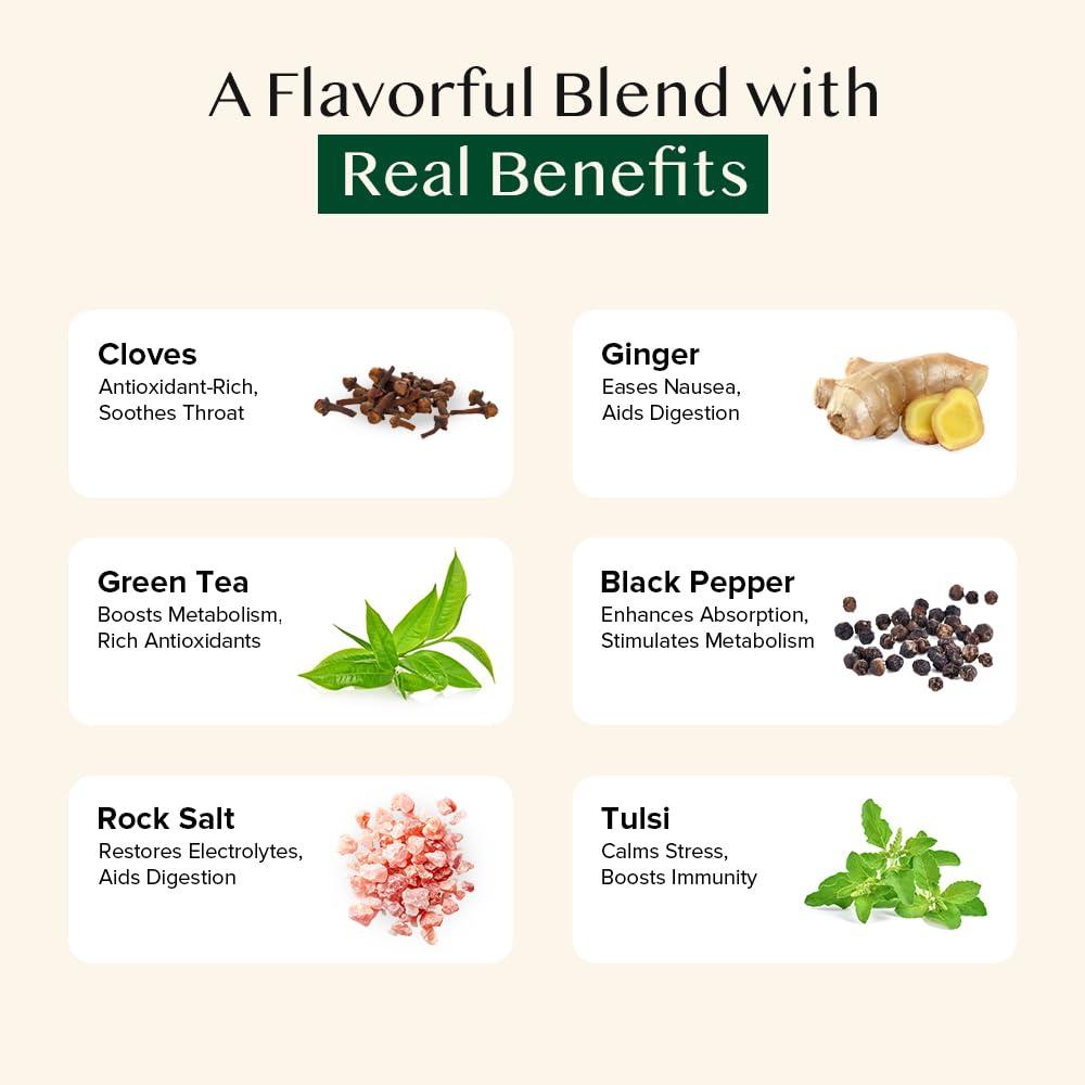 VAHDAM VAHDAM, Detox Kahwa Green Tea- 15 TBs | Real Ingredients (Black Pepper, Tulsi, Ginger, Clove, and Green Tea) |