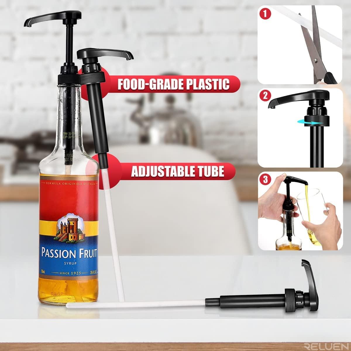 Xfopz Xfopz 4PCS Coffee Syrup Pump Dispenser Compatible with Torani Syrup Pump Creamer Pump for Coffee Syrup Bottle (25.4 oz-750ml) - Davinci Syrup Bottle Pump Dispenser Coffee Syrup Pumps