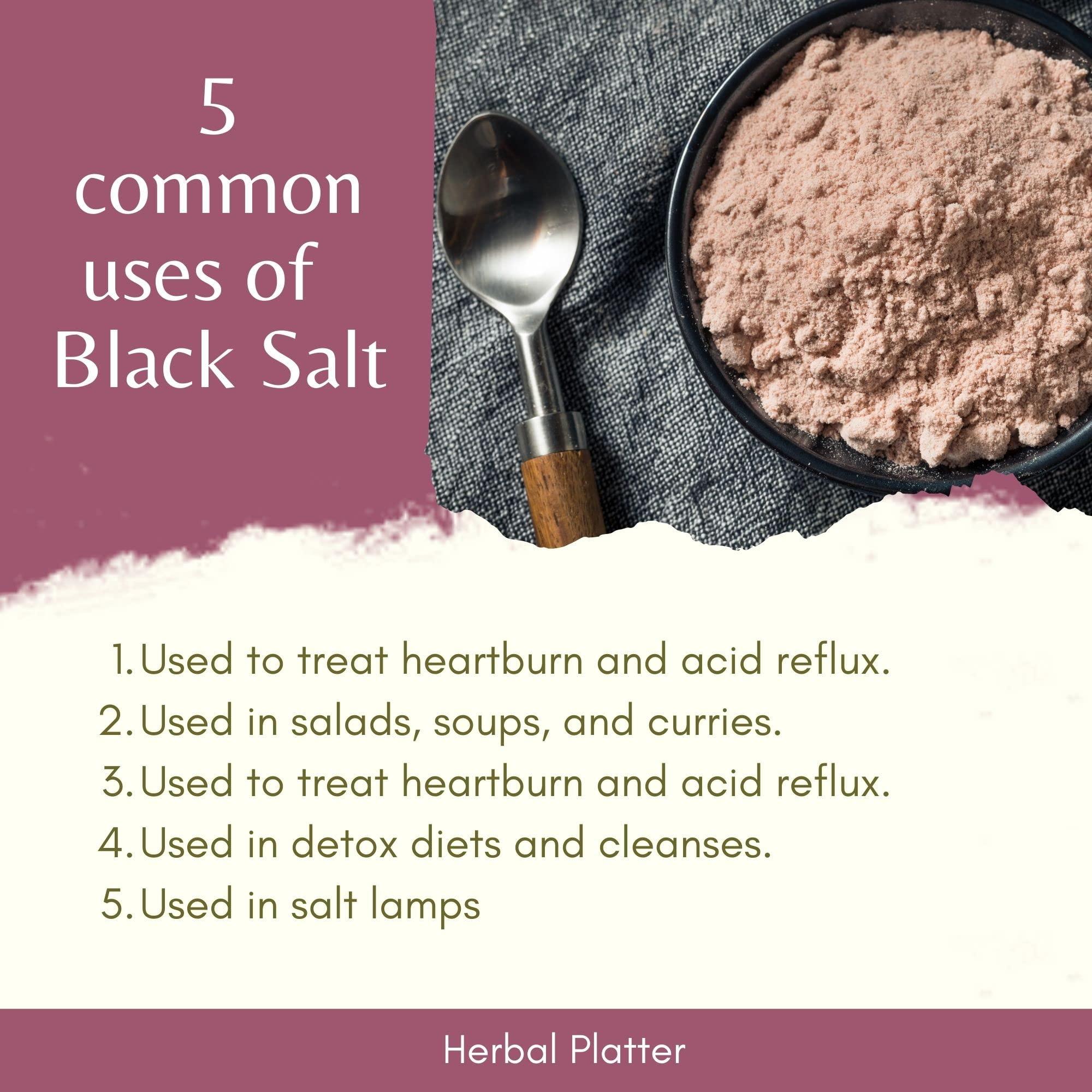 Herbal Platter Herbal Platter Himalayan Black Salt (Kala Namak) 100% Pure & Natural Rock Salt 100g Spice Jars with Sprinkler