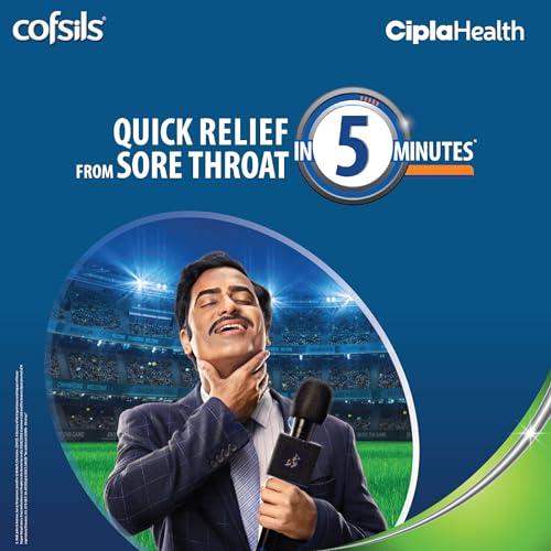 Cipla Cipla Cofsils Lozenges (100 Count) | Pudina Flavour | Quick Relief from Sore Throat, Itchy Throat and Scratchy Throat (10 x 10 Strips)