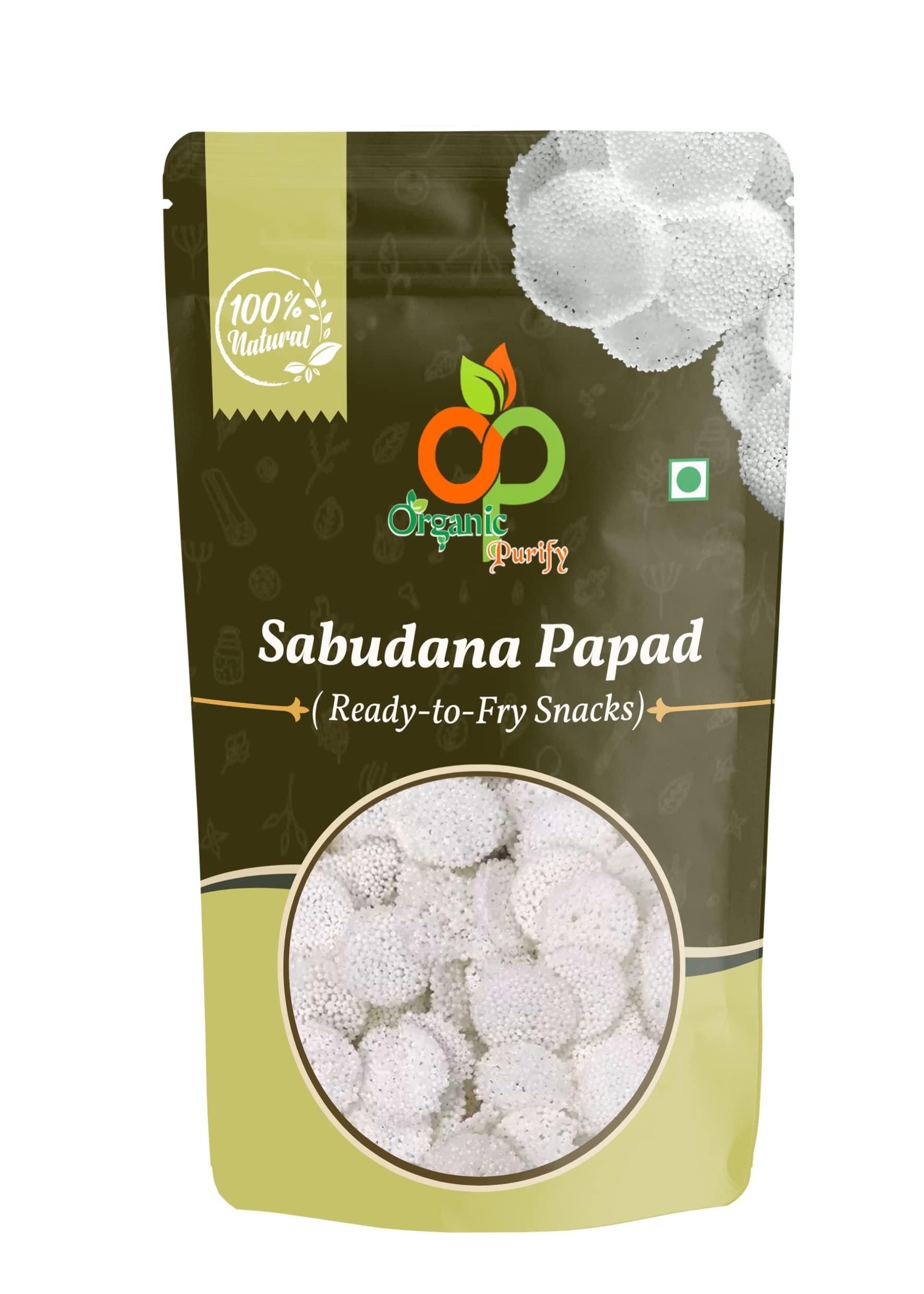 ORGANIC PURIFY Organic Purify Sabudana Papad Plain (Gluten-Free & Upwas-Friendly Tapioca Papads) (Premium) 900GM