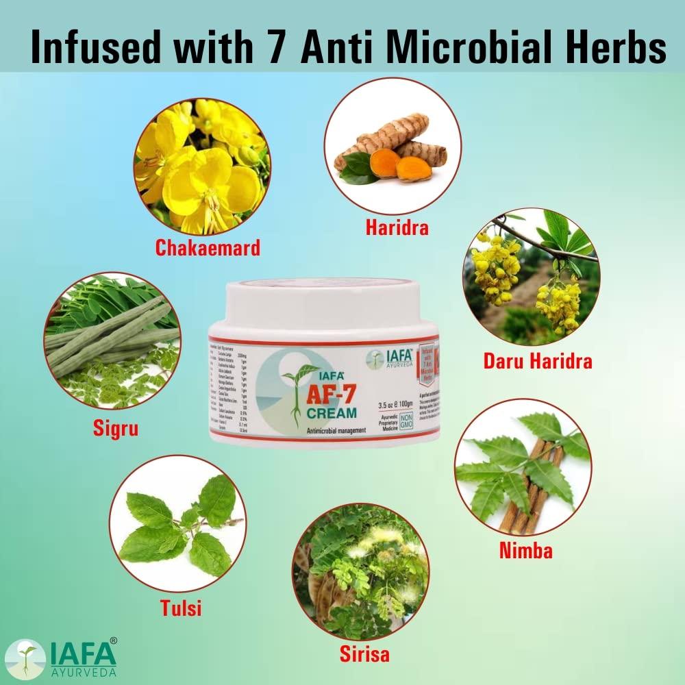 IAFA IAFA Ayurvedic AF-7 Cream 50gms- Natural cure for Fungal infections | Fast Relief from Ringworm, Skin infections, Jock itch, Anti chafing, Intimate area itching, Skin rashes, Skin allergy | Anti Itching | Irritation | For All skin problems | Daad khu