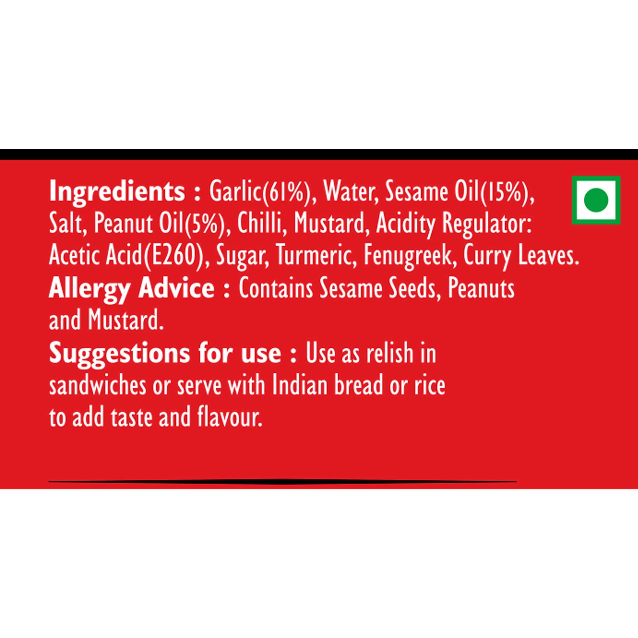 Bolst's Bolst\'s Garlic Achar | Authentic India Style Garlic Pickle | Traditional Indian Taste | Homemade Lahsun Achar | Tangy and Spicy | Fresh Garlic Cloves | Homemade Taste 100% Natural Ingredients | 280g