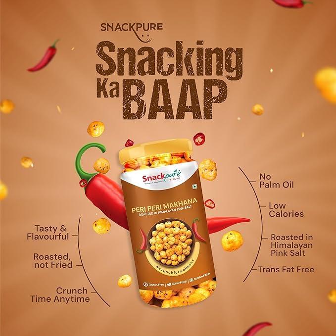 SNACKPURE BY ZUARI wellness in every crunch Snackpure Flavoured Makhana Peri Peri Flavour Makhana (75 Gm) | Roasted Makhana Snacks Roasted in Himalayan Pink Salt | Gluten-Free Healthy Snacks Superfood | Nutrient Rich Trans-Fat Free Crunch