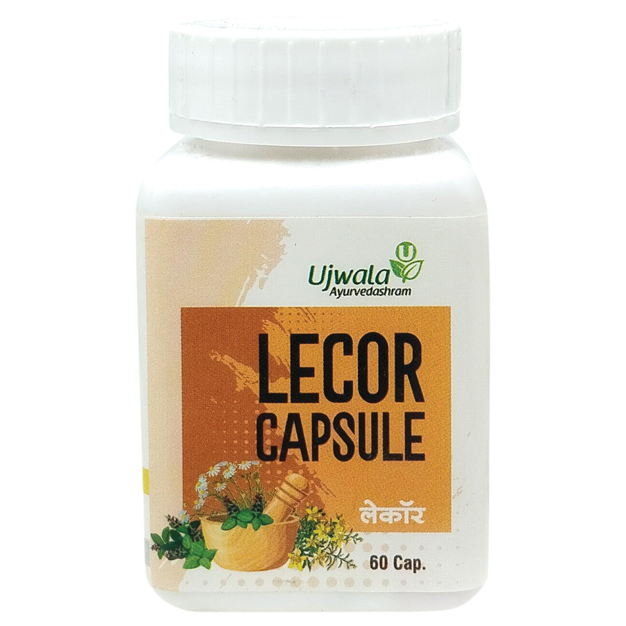 Ujwala Ayurvedashram Ujwala Ayurvedashram Lecor Capsule (60 Cap) I Ayurvedic Medicine For Vitiligo I Leukoderma Treatment I Need To Use With Combination Of Livcon Capsule And Lecor Oil