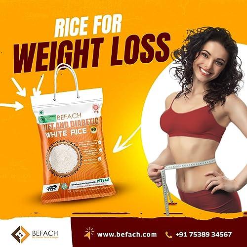 Befach 4x Befach Fortified Low GI Rice | Free of Pesticides, Non GMO, Certified Low GI & Low Sugar White Rice Perfect for Diet & Diabetic Patients | 4.5 kg (Pack of 3)