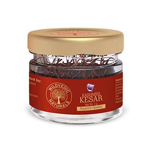 WILDVEDIC NATURALS Wildvedic Naturals Pure Kashmiri Kesar / Saffron - 1 Gram (Original Grade Saffron Threads,Quality Saffron )