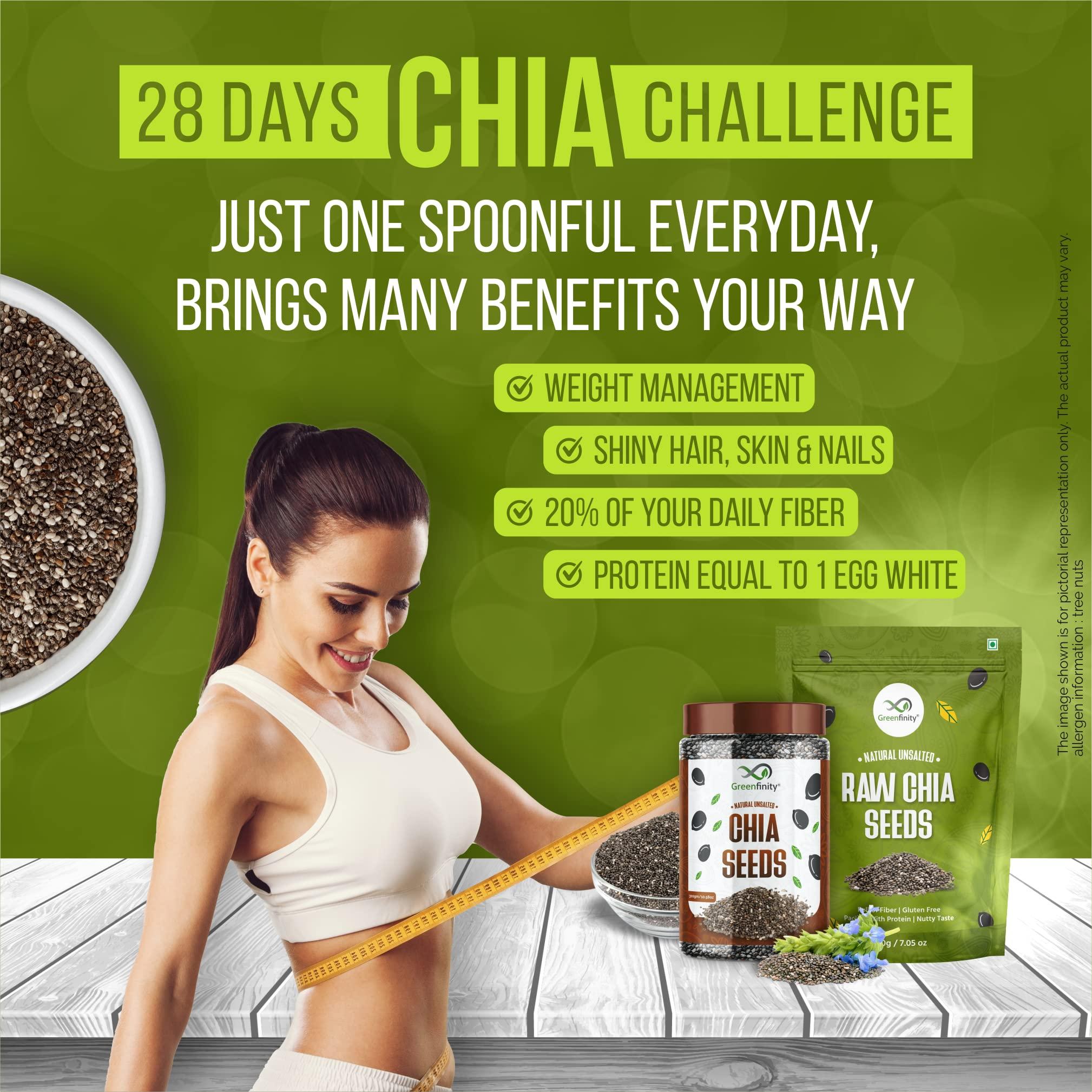 GreenFinity GreenFinity Raw Chia Seeds, Calcium and Protein Rich Superfood 175g (Pack of 2 - 350g)