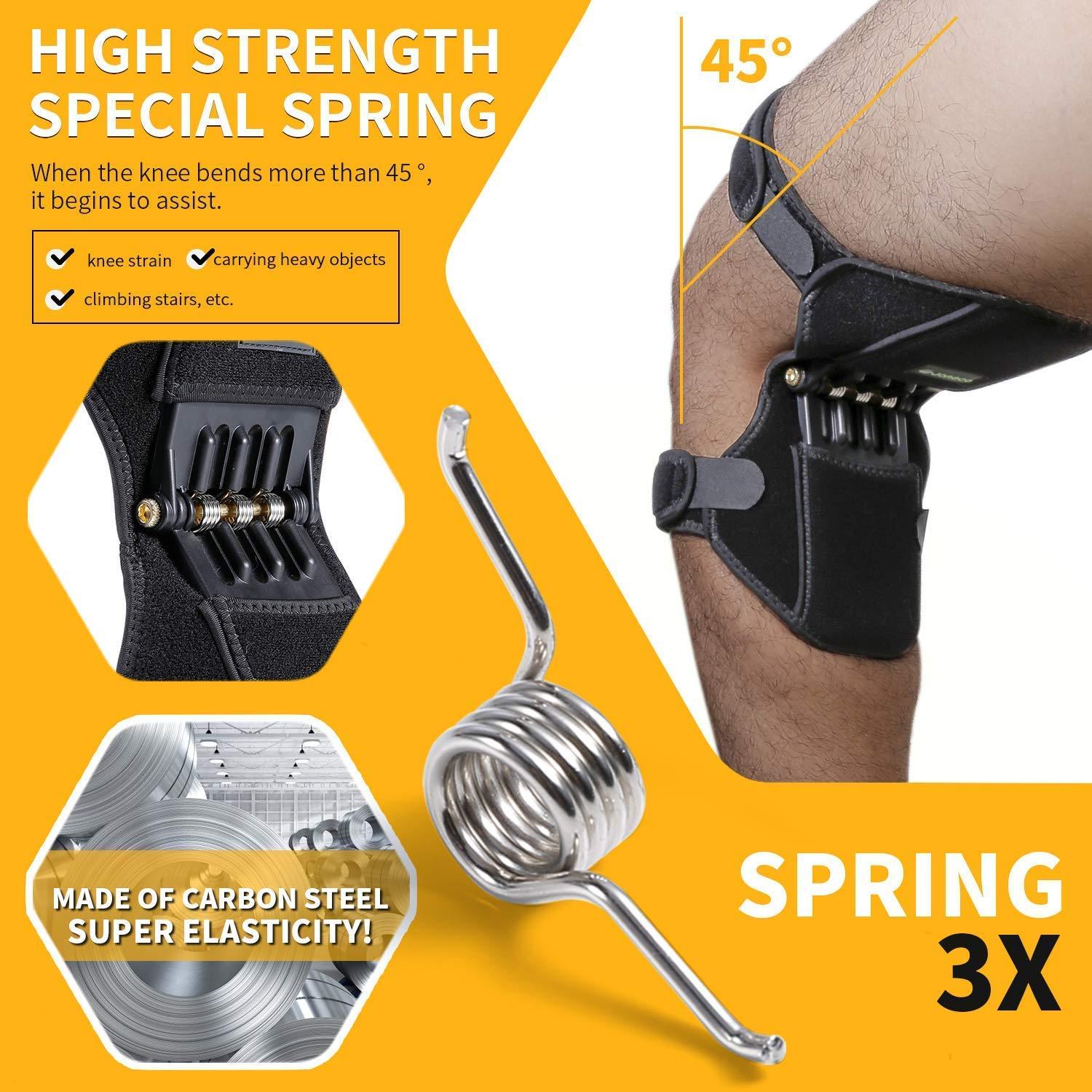 NEAR STOP NEAR STOP Power Knee Booster, Knee Brace Lift Joint Support Knee Pads Upgrade Spring Brace Rebound Booster,Power Knee Stabilizer Protector Band for Mountaineering Deep Care Squat Gym Training