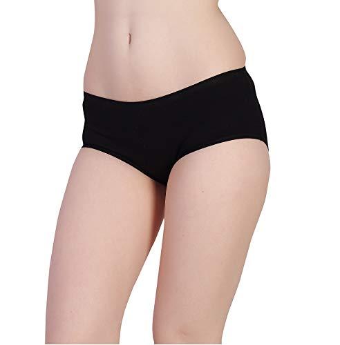 PLUMBURY PLUMBURY Women\'s Cotton Spandex Sanitary Period Panties Postpartum Underwear, Black,Size XL