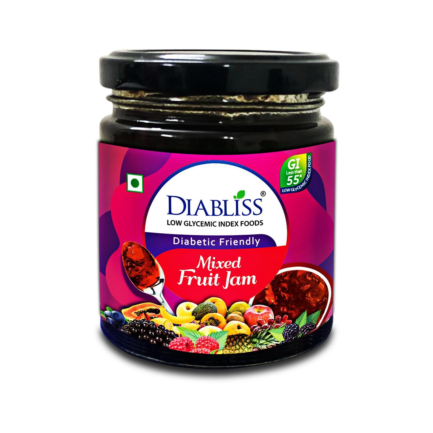Diabliss DiaBliss Diabetic Friendly Mixed Fruit Jam 225g Low Glycemic Index(GI) Sugar Free Alternative (675 g)