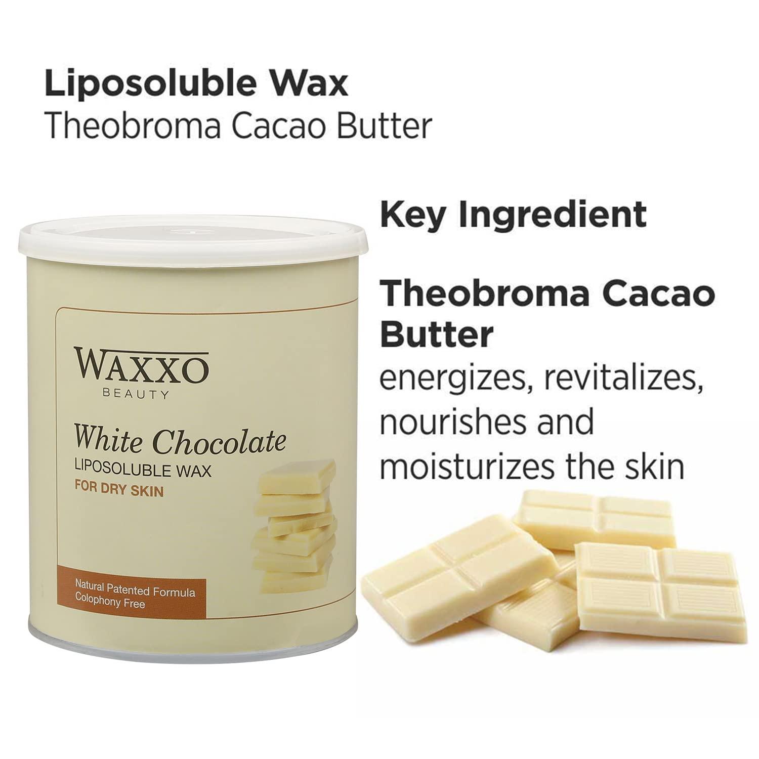 WAXXO Waxxo White Chocolate Liposoluble Wax for Dry Skin Men & Women Hair Waxing | Easy Tan Removal with Glyceryl Rosinate and Beeswax | 800ml, Pack of 1
