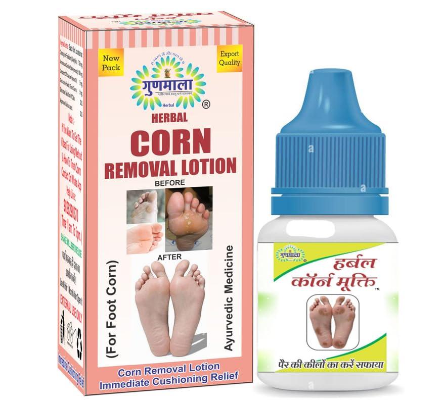 Gunmala Herbals Gunmala Herbals Corn Removal Lotion-Fast Acting Liquid Callus Remover,For Safe Removes Foot Or Hand Corns&Feet Calluses Fast With Cushions,5 Ml. Bottel Pack,Qty.- Pack Of 6