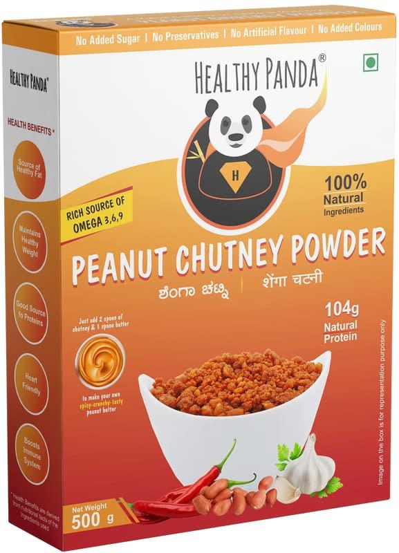 HEALTHY PANDA Healthy Panda Uttar Karnatakas Famous Pounded Peanut Garlic Chutney Powder (1 KG) / Groundnut Chutney Powder/Shenga Chutney/Shenga Lasun Chutney/Shengha chutney Solapur