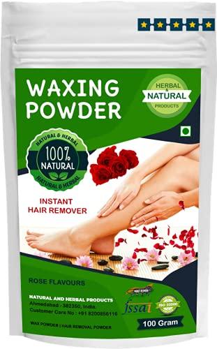NATURAL AND HERBAL PRODUCTS waxing powder for hair removal | Wax Powder | Hair Removal | Jasmine Flower Flavours For Instant Hair Remover, Zero Pain, No Side Effects, All Types Skin (Hand, Leg, Underarm, Private Part) 100Gram
