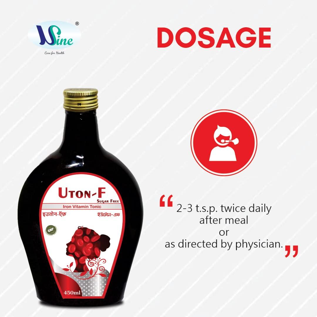 Usine Usine Uton-F Iron Vitamin Syrup (Sugar Free) | Increase Red Blood Cells | Enhance Vitamin & Mineral | Gmp Certified | 100% Ayurvedic - Syrup