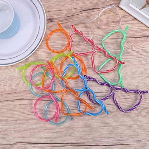 TOYANDONA TOYANDONA Fun Drinking Straw Eye Glasses 20 Pcs DIY Straw Tube Sets Flexible Crazy Straws Glasses for Kids Adult Party Birthday, Wedding, Bar Party Favors