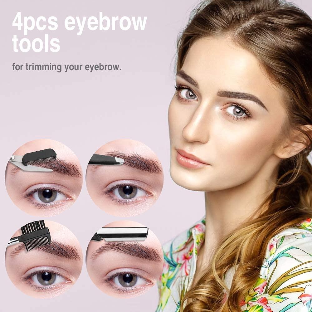 COSLUXE COSLUXE 5 Pcs Eyebrow Trimming Kit Eyebrow Grooming Set with Tweezers Scissors Eyebrow Razor and Eyelash Applicator for Women and Men