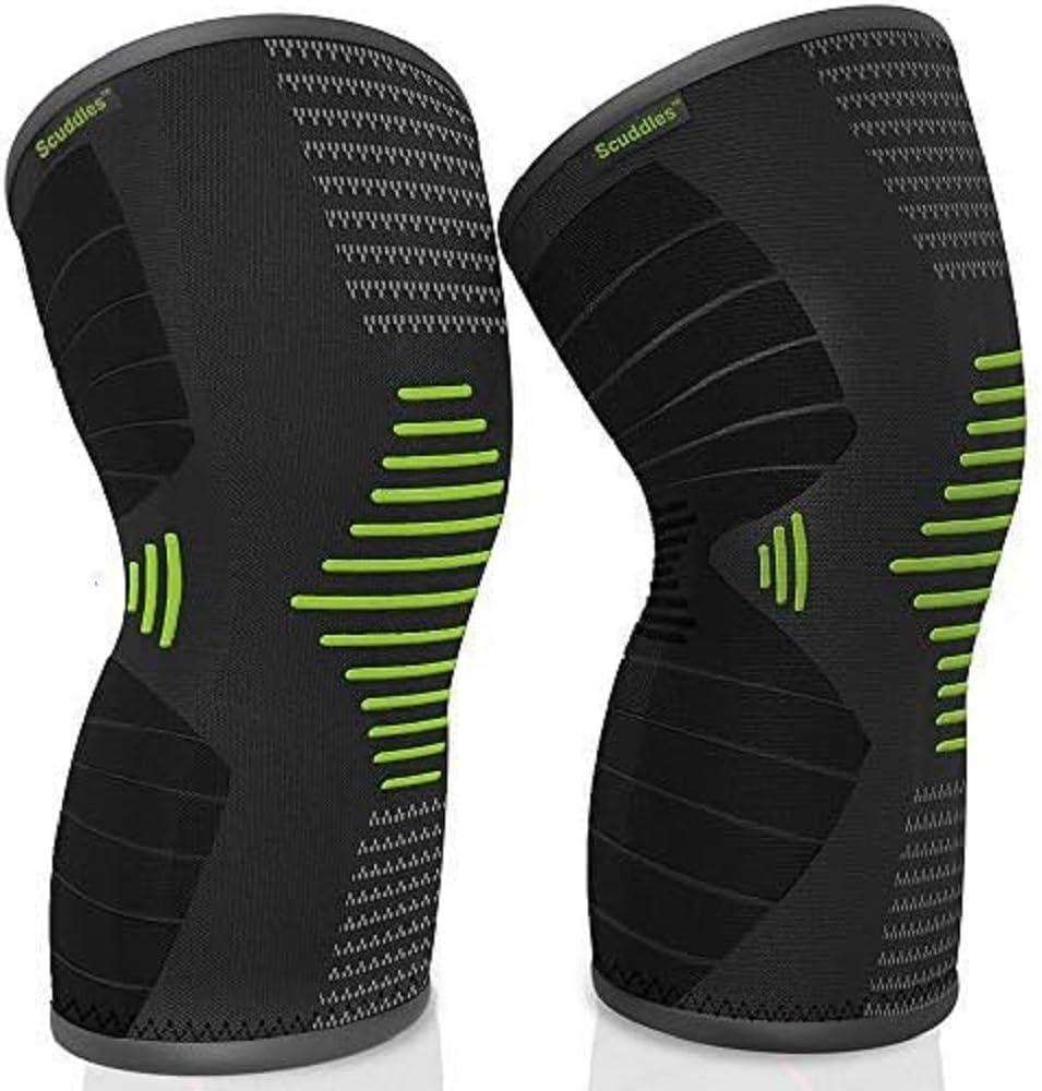 Scuddles Scuddles Green Knee Sleeve - Best Knee Brace for Meniscus Tear, Arthritis, Quick Recovery etc.  Knee Support for Running, Crossfit, Basketball and Other Sports
