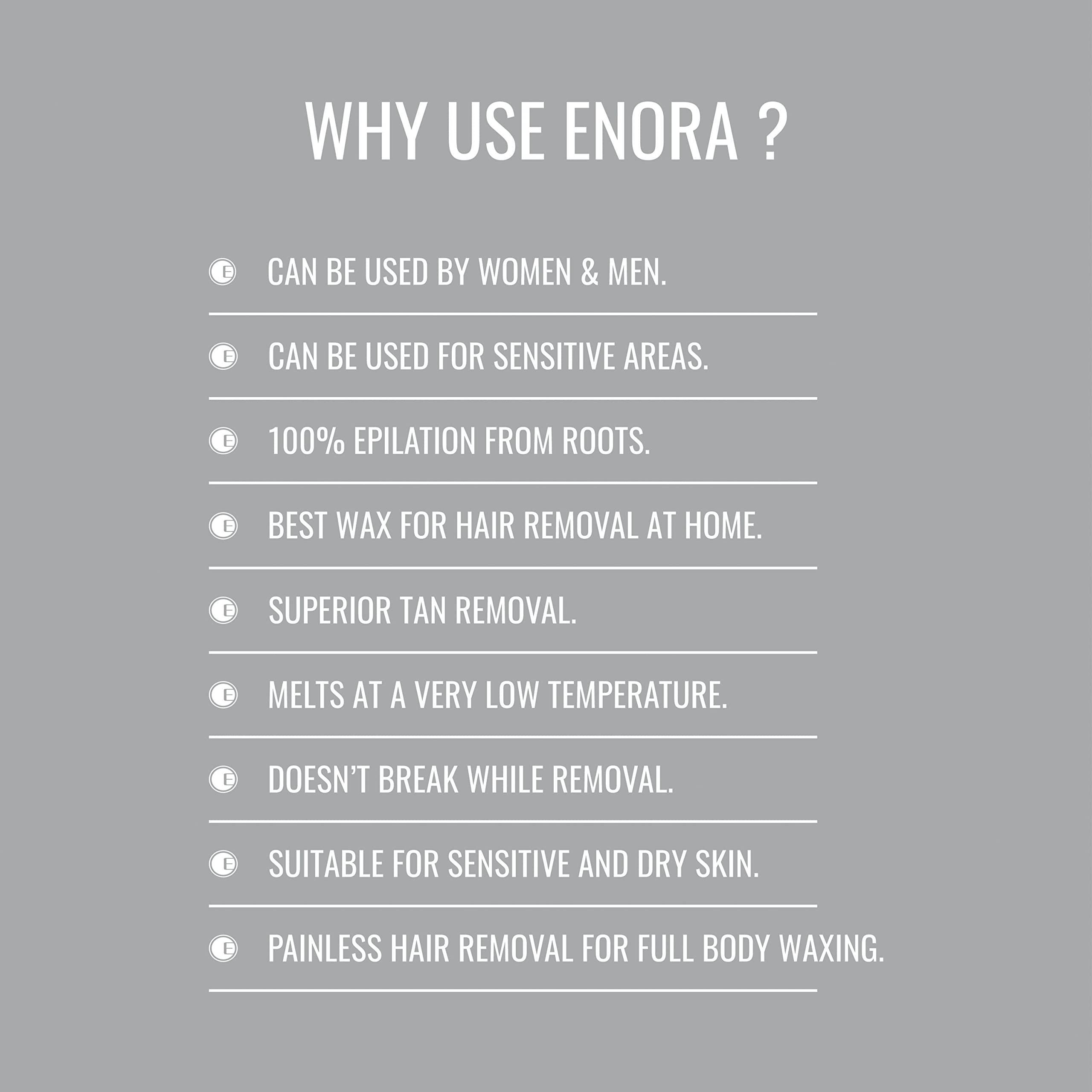 ENORA ENORA Hair Removal Brazilian Hard Wax Beans For Face, Eyebrow, Back, Chest, Bikini Areas, Legs , Arms And Beards | (Activated Charcoal, 150 Gram), Women