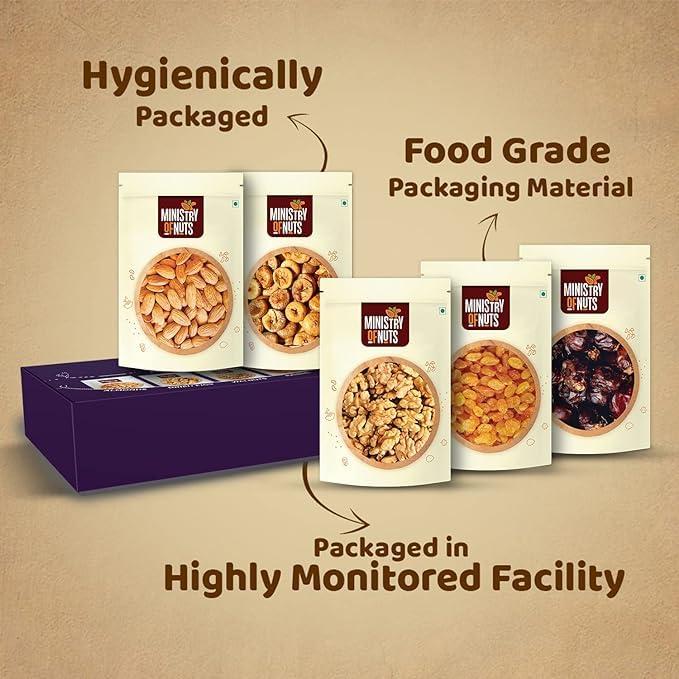 MINISTRY OF NUTS Ministry Of Nuts Family Pack Of 5 Premium Dry Fruits (Pack of 5 Dry Fruits 750g)
