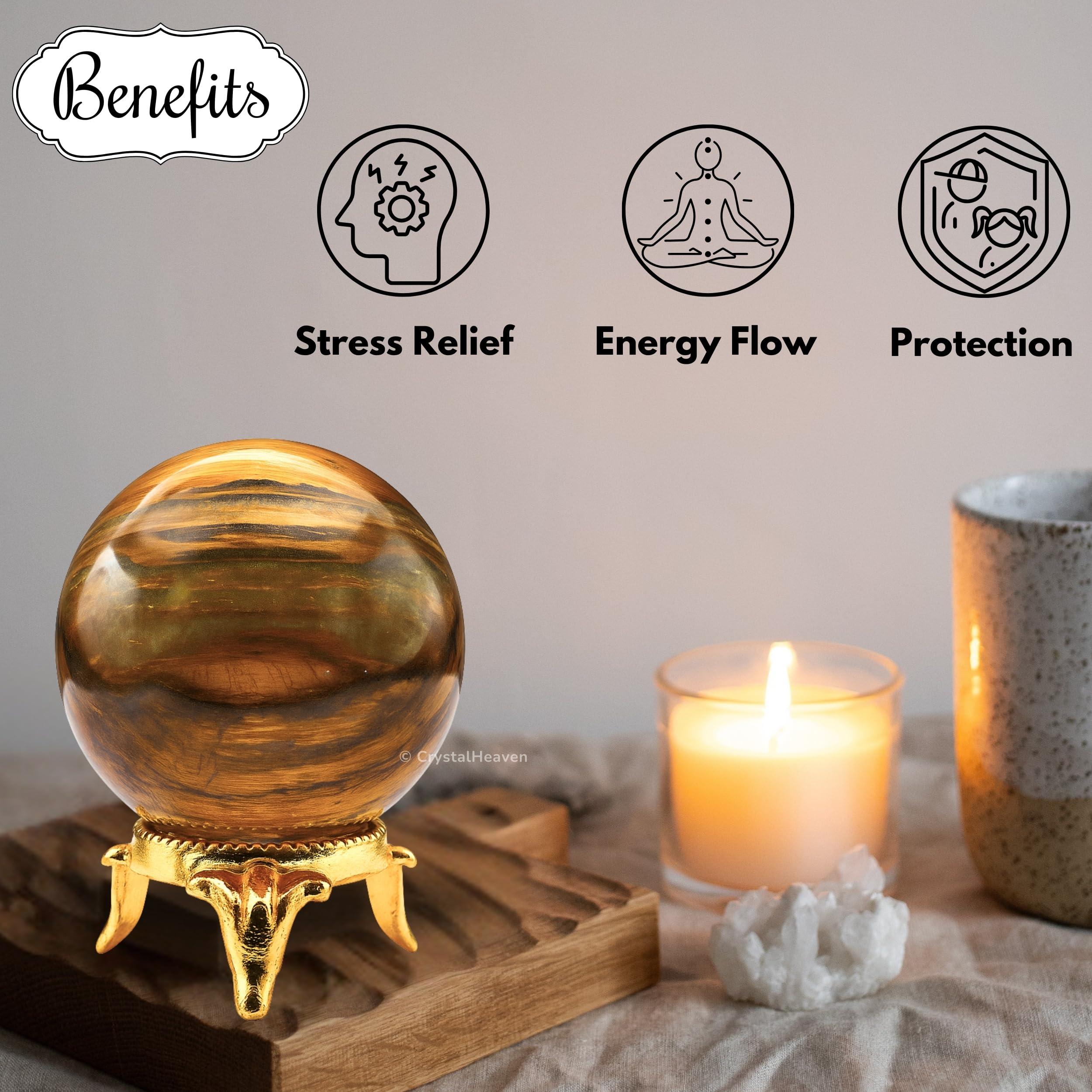 Crystal Heaven Certified Nellite Crystal Ball for Meditation - Premium Crystal Vastu Items for Home and Feng Shui Items for Good Luck - Ideal for Pooja Supplies and Spiritual Practices (2\" Inch)