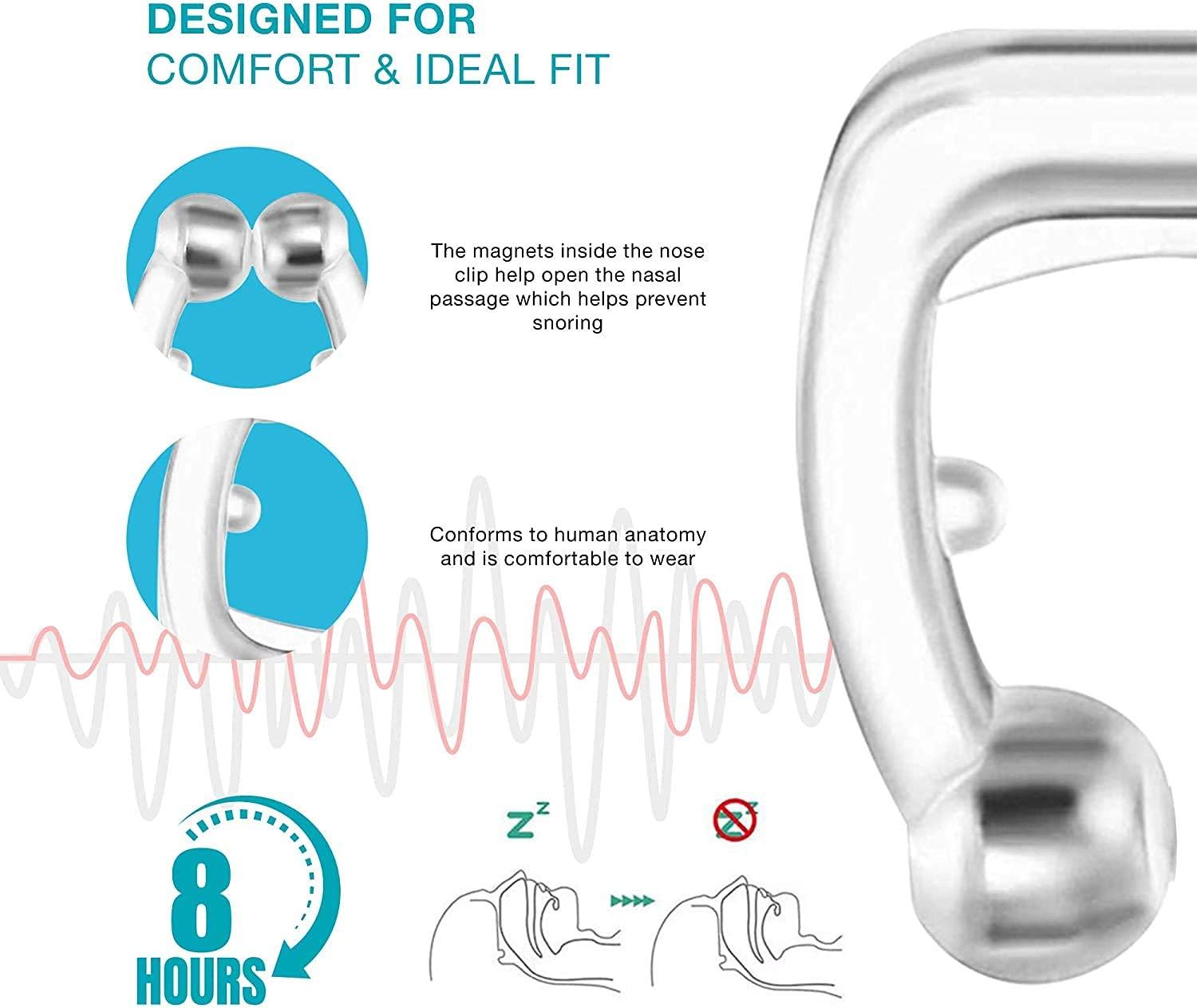 Friday Society Friday Society Anti Snoring Device for Men & Women - 3 Reuseble Nose Clips with Case