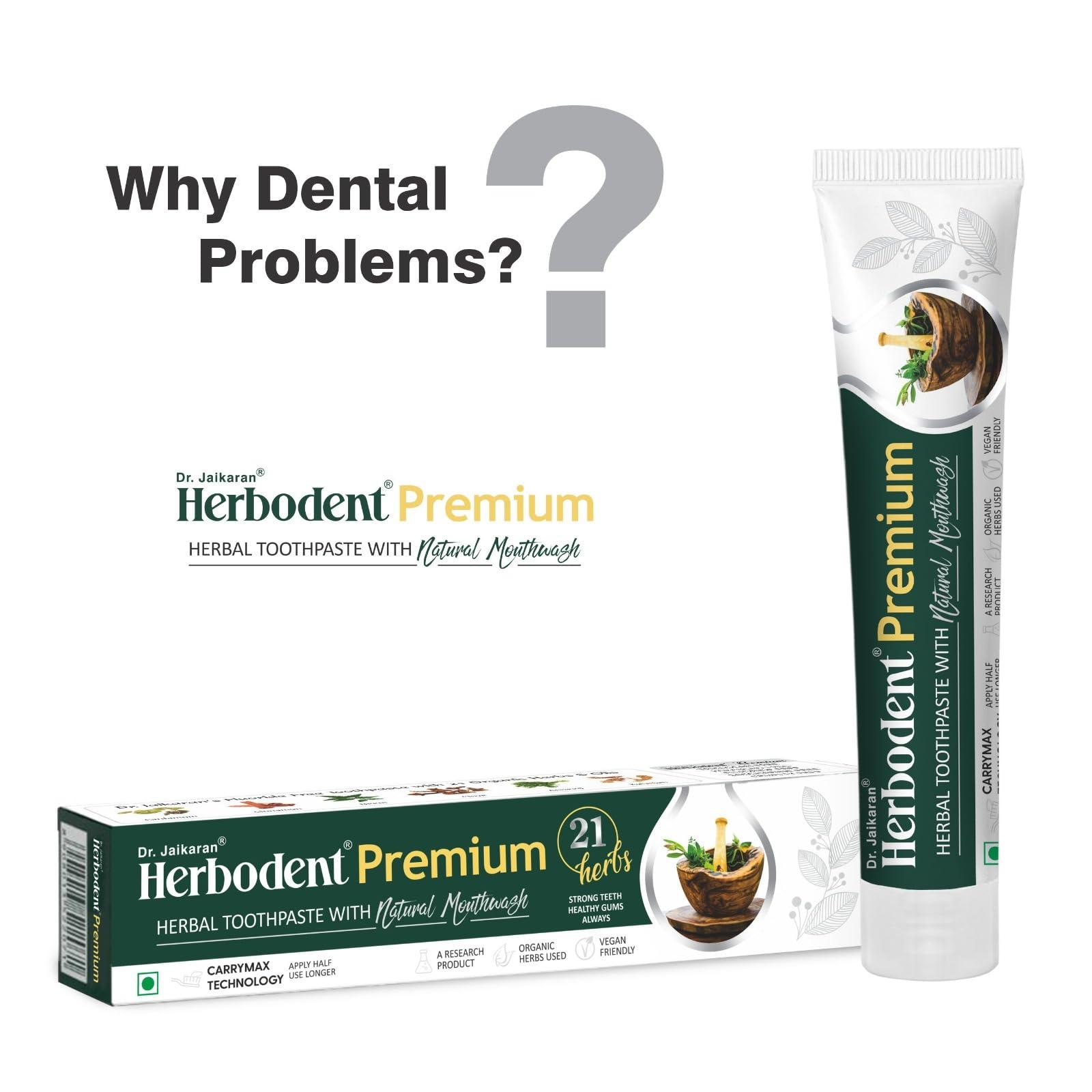 Herbodent Herbodent Premium Gingivitis Prevention Toothpaste-165G Pack Of 1|A Unique Blend Of 21 Herbs Like Neem, Clove, Cinnamon, Cardamom With Natural Mouthwash-No Paraben, No Fluoride, No Saccharin