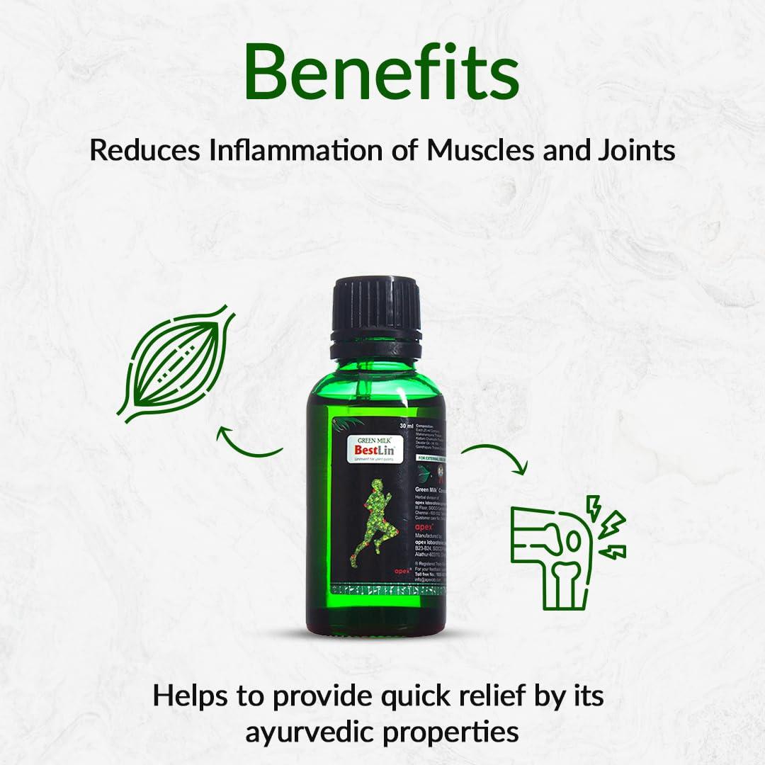 Green Milk Green Milk Combo Pack of Bestlin Liniment Oil - 30 ml (Buy 4 Get 1 Free)