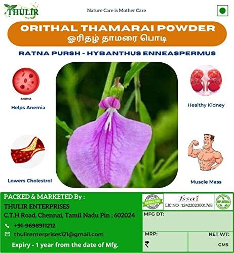 THULIR THULIR Orithal Thamarai Powder - 200 Gms | Ratnapurusha Powder | Spade Flower Powder | Oorithal Thaamrai | Ionidium Suffruticosum | Hybanthus Enneaspermus | Ratanparas Powder