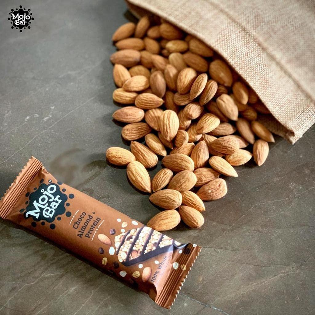 Mojo Bar Mojo Bar Energy Bars Choco Almond & Protein | 100% Whole Grains, Nut & Fruit | High Energy & Granola Bars | 5g Protein Snack | Pack of 15 x 32g Energy Bars | Gluten Free & No Preservatives