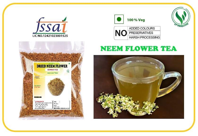 3V PRODUCTS 3V PRODUCTS Dried Neem Flower 50g | Veppam Poo | Dried Indian Lilac Flower for (Tea, Eating, Skin Care, Hiar Care & Health Benifits)
