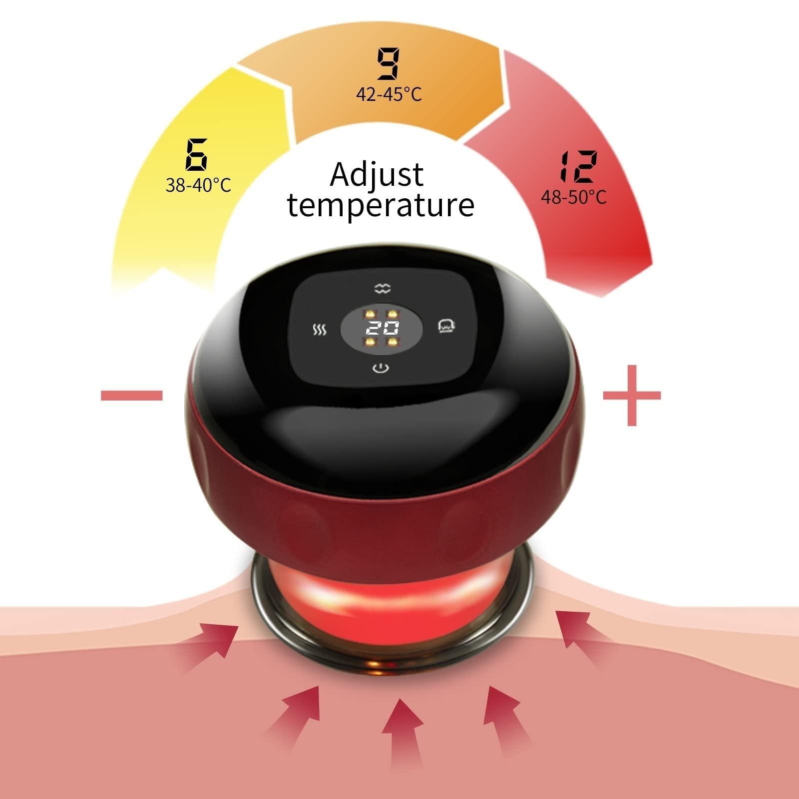 JinDoWin Jindowin Electric Cupping Therapy Massager Device Tool Scraping Hot Compress Suck Function For Arms Back Waist Legs Gua Sha All Body Relaxing,Electric Pressure Vacuum Cupping Machine Set (2 Pcs)