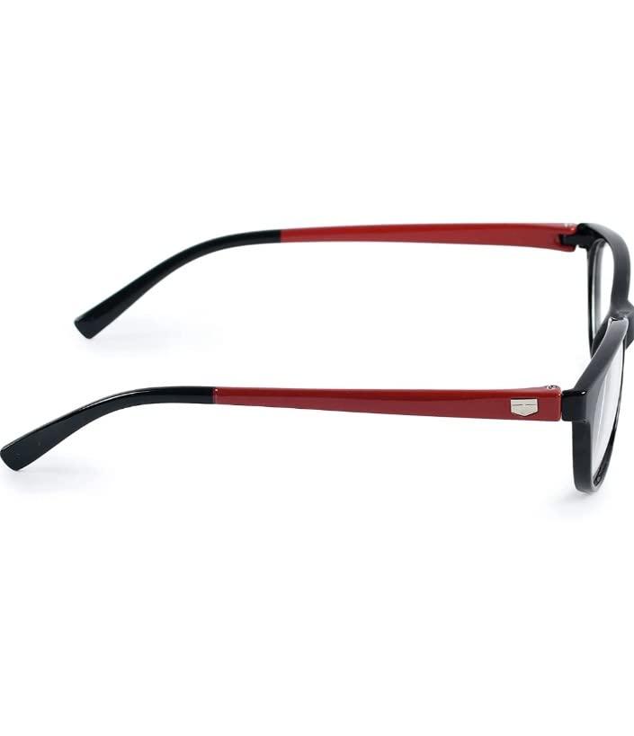 Zaveri Optic Zaveri Optic Reading Glasses Anti Glare Protection Power Available +0.50 To +4.00 Black Red Frame Size Medium For Men Women Only Near Vision Eyewear (+1.25)