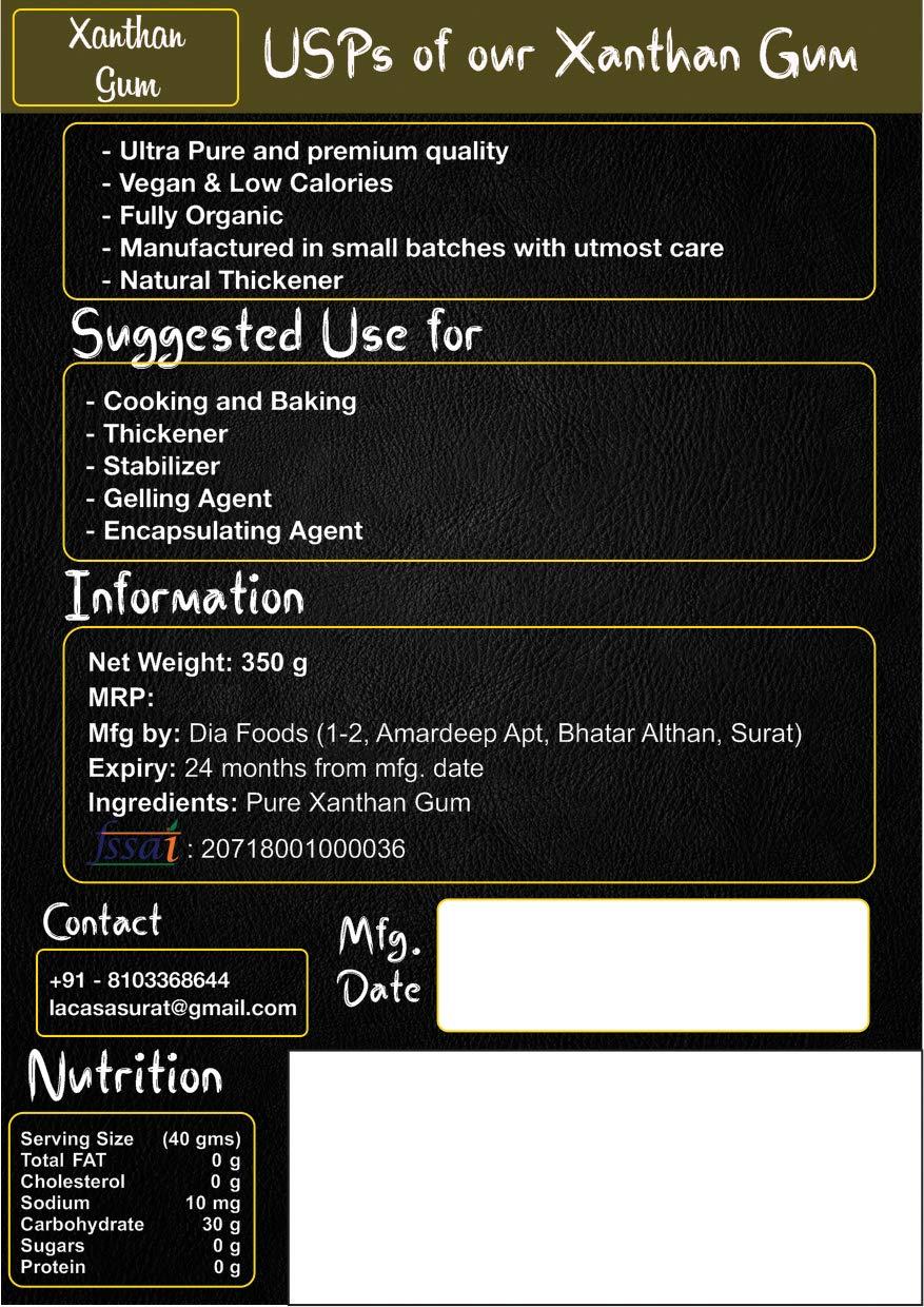 La Casa La Casa Premium Xanthan Gum | Vegan | 100% Natural | Low Calories | Healthy Thickener | 350g |