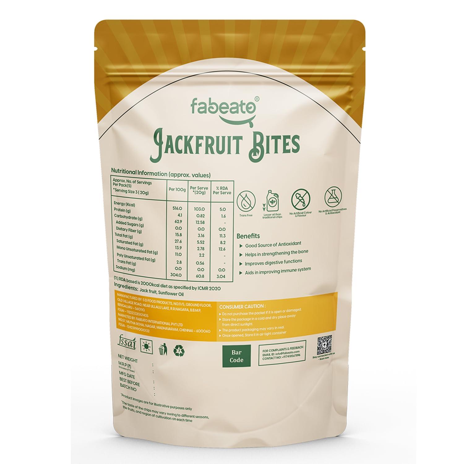 Fabeato Fabeato Jack Fruit Chips |Vacuum Fried |Gluten Free | Vegan Friendly Snack | Trans free|No Artificial Flavour | Vegetable Chips (Pack of 3 X 60g)