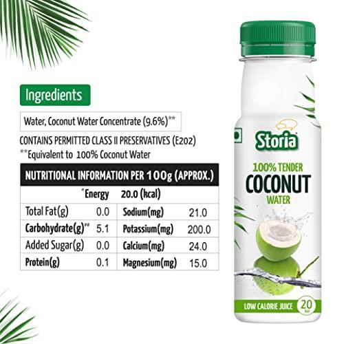 Storia Storia 100% Tender Coconut Water, No Added Sugar, No Added Flavours - 200ml PET (Pack of 30)