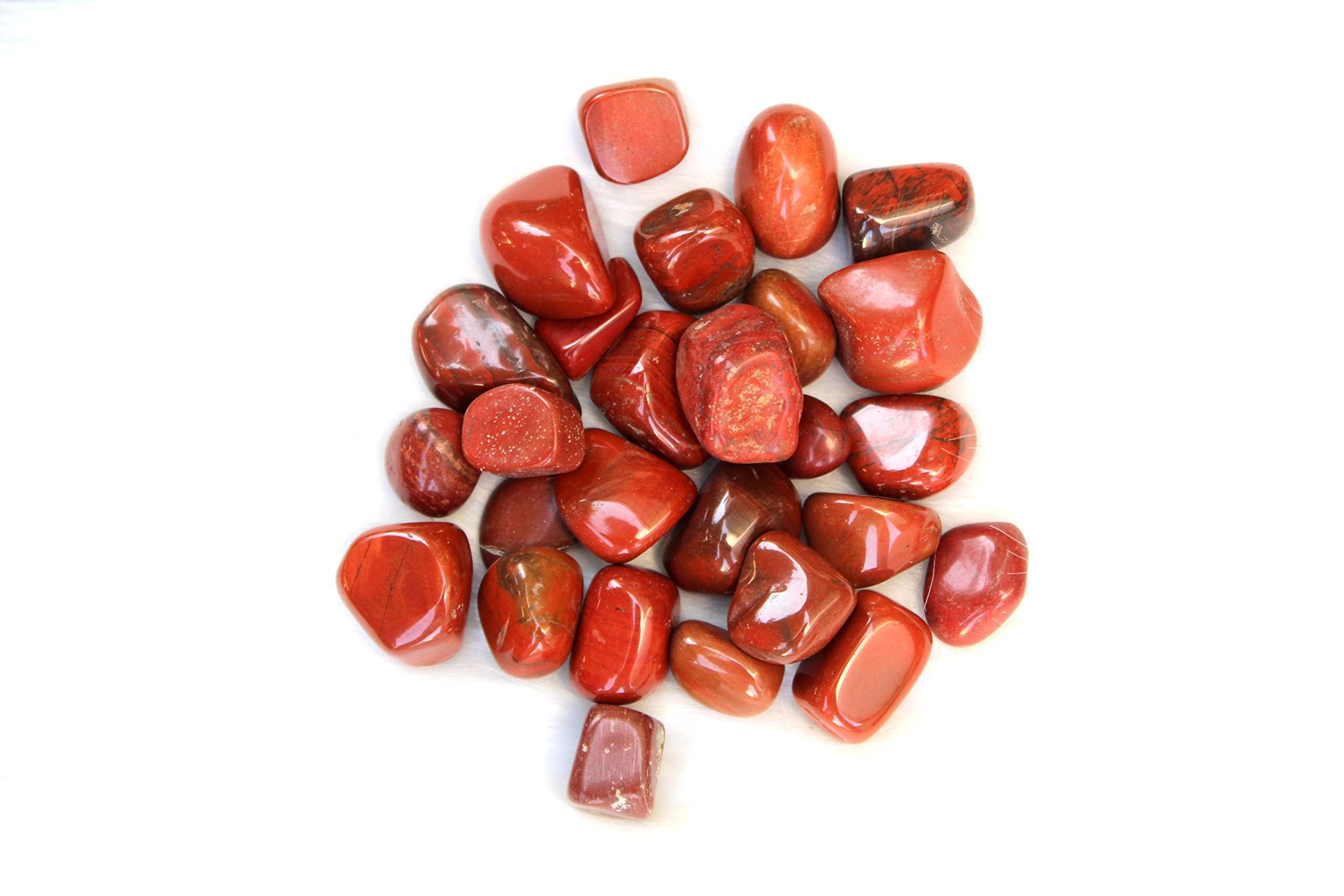 Jet International Crystal Jet Red Jasper Nice Tumbled Stone 100 gm Healing Positive Energy Reiki Pouch Aura