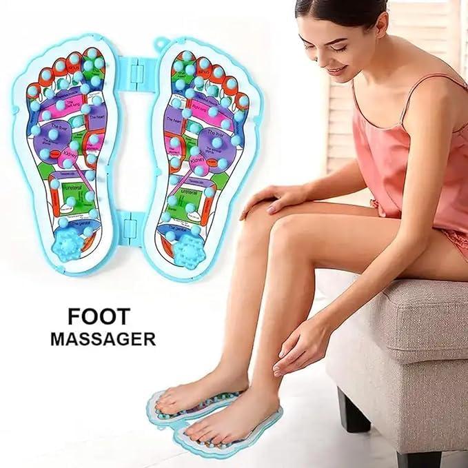 Gyanadh Gyanadh Acupressure Massager Foot Pad Mat Relaxation Reflexology Fatigue Pain Relieve Folding Spa Pressure Points Men Women Health Care Tool Leg Therapy [29x32x3 CM]