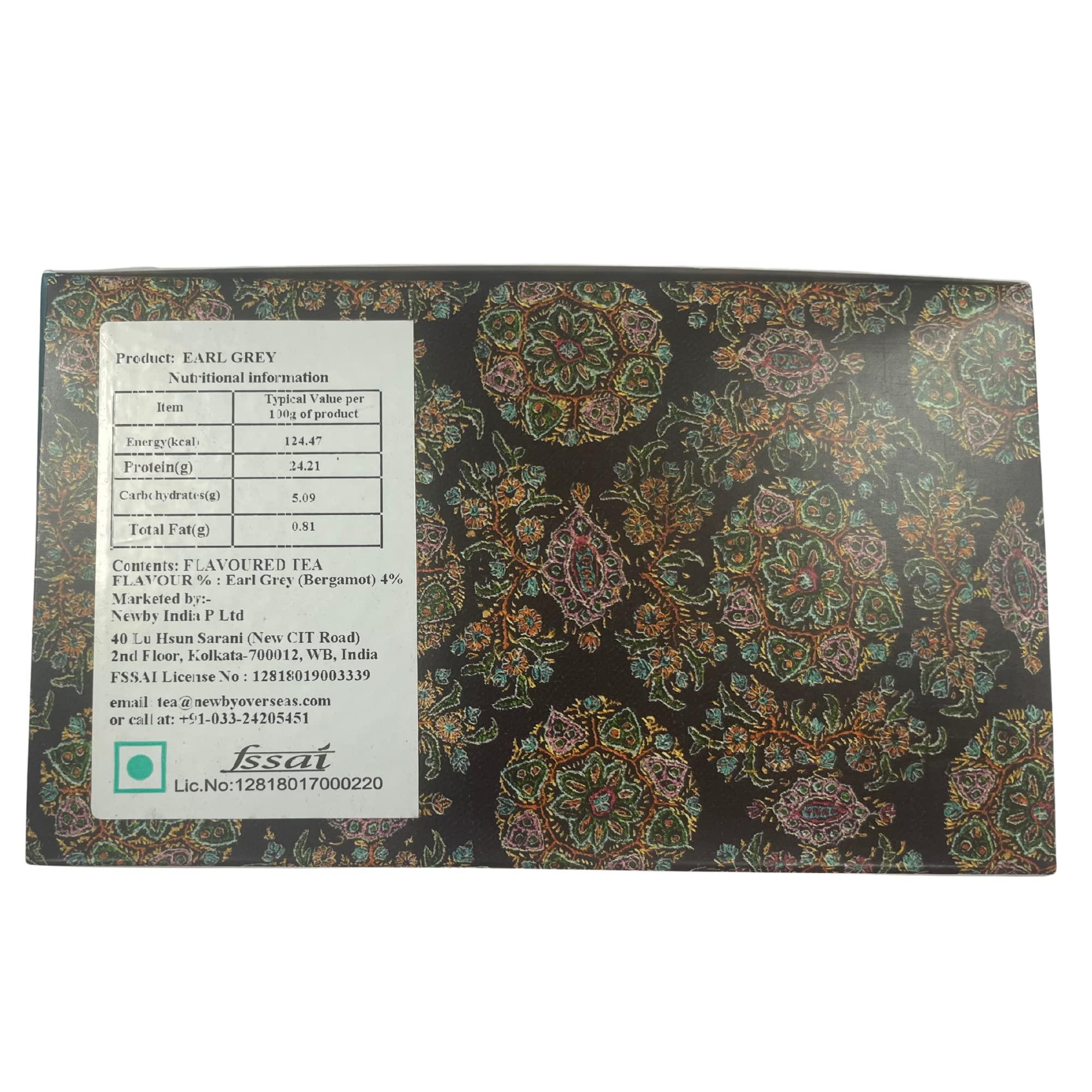 Newby Newby Earl Grey Tea Bags | Premium Black Tea Blended With Natural Bergamot Flavor & Citrus Twist | Light and Refreshing | 50 pieces | 100 Grams